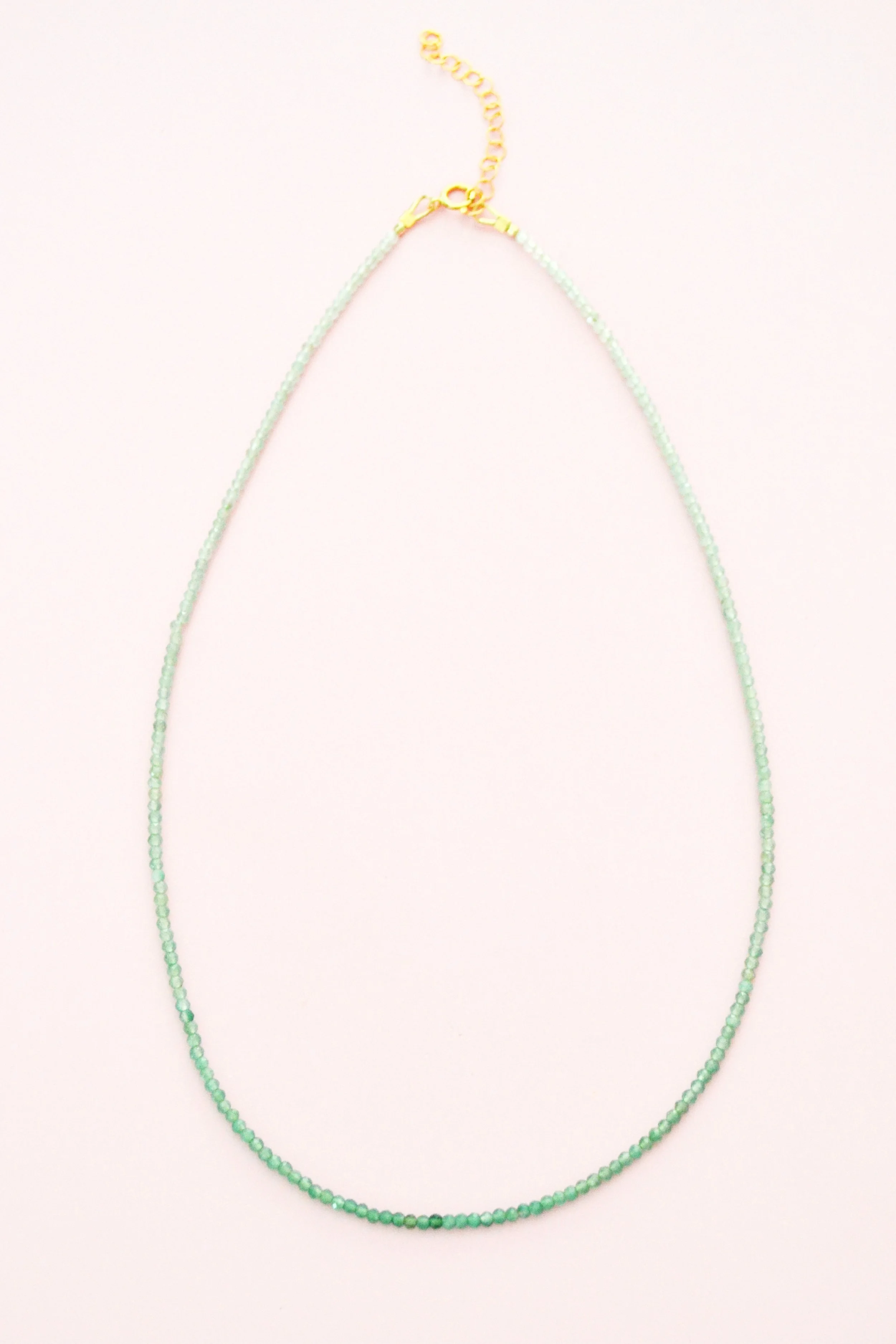Gold-Filled Ombre Chrysoprase Gemstone Necklace