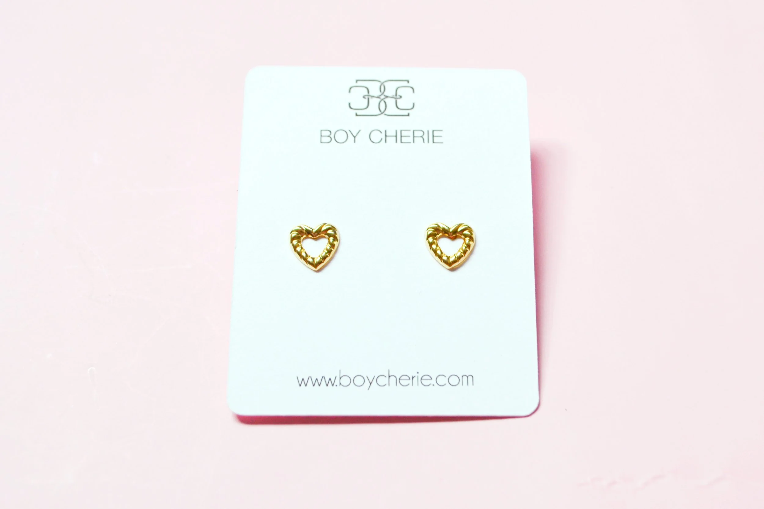 Dainty Gold-Filled Twisted Heart Stud Earrings