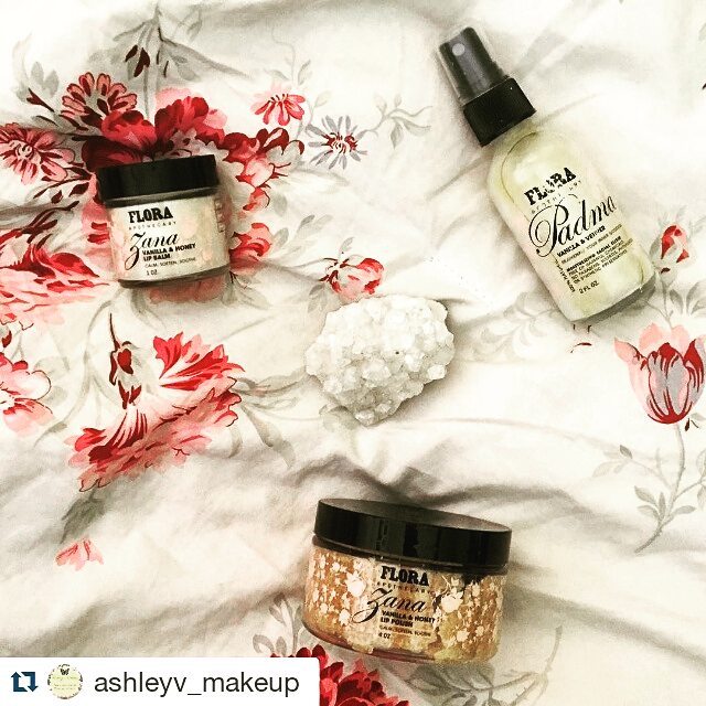 Happy #Saturday! We love it when our fans take amazing photos of our products ❣ 👏 #FloraFansRock #Repost @ashleyv_makeup with @repostapp
・・・
I cannot tell you how IN LOVE I'm in with @flora_apothecary products. Here, I have the vanilla &amp; honey l