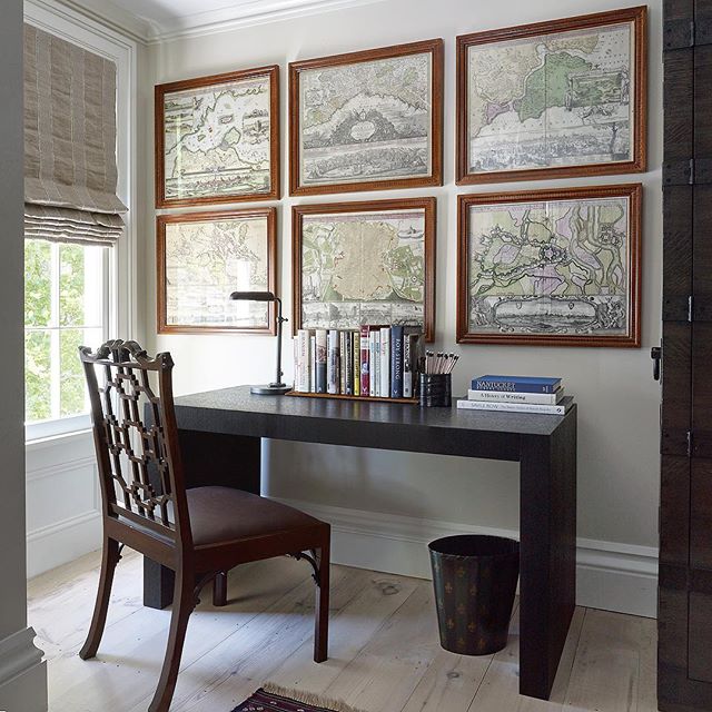 Quiet Sunday morning from the Captain&rsquo;s House. #sagharbor #hamptons #newyork #interiordesign #bedroom #desk #study #window #woodfloor #neutrals @david_kleinberg