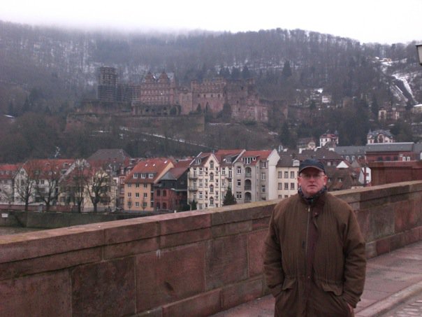 Old Bridge, Neckar River, with the Castle above, Heidelberg, Germany (Feb 2010)