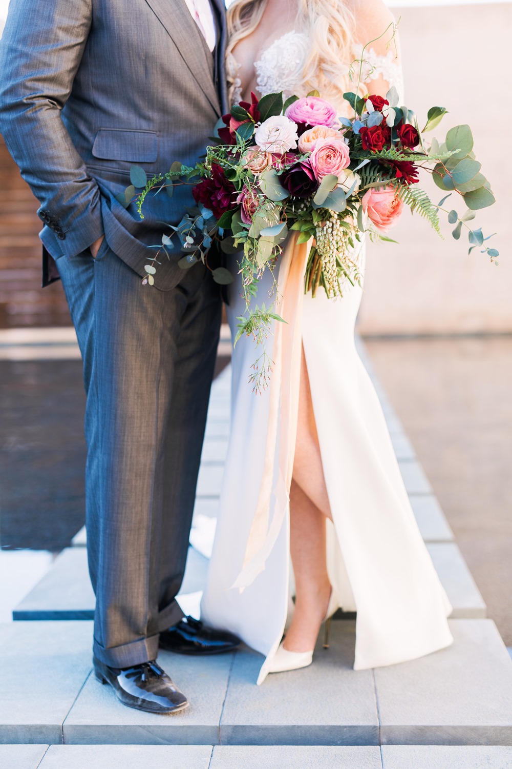 burgundy + blush + marsala bridal bouquet