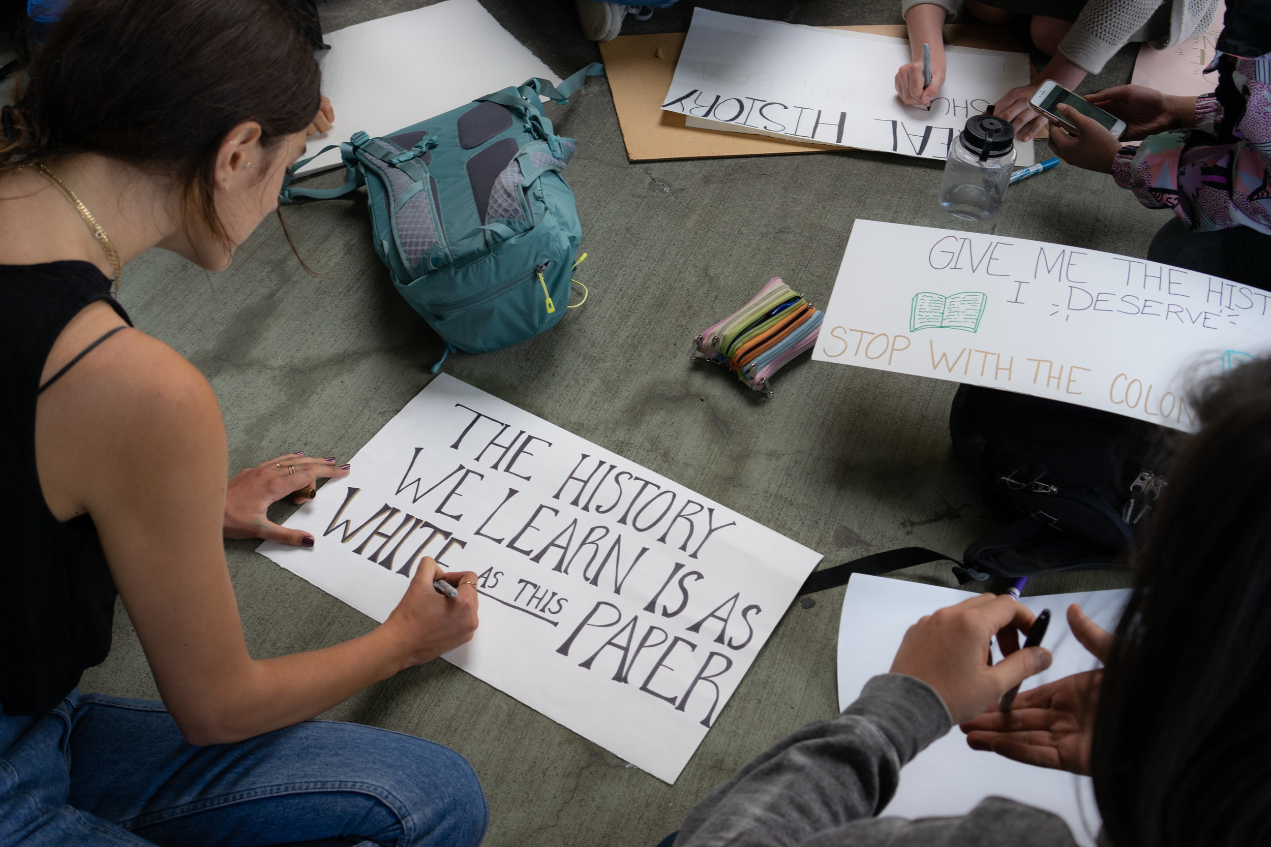  Students from the NAACP Youth Coalition prepare to testify at a Seattle School Board meeting in spring of 2018 in Seattle, Wash. 