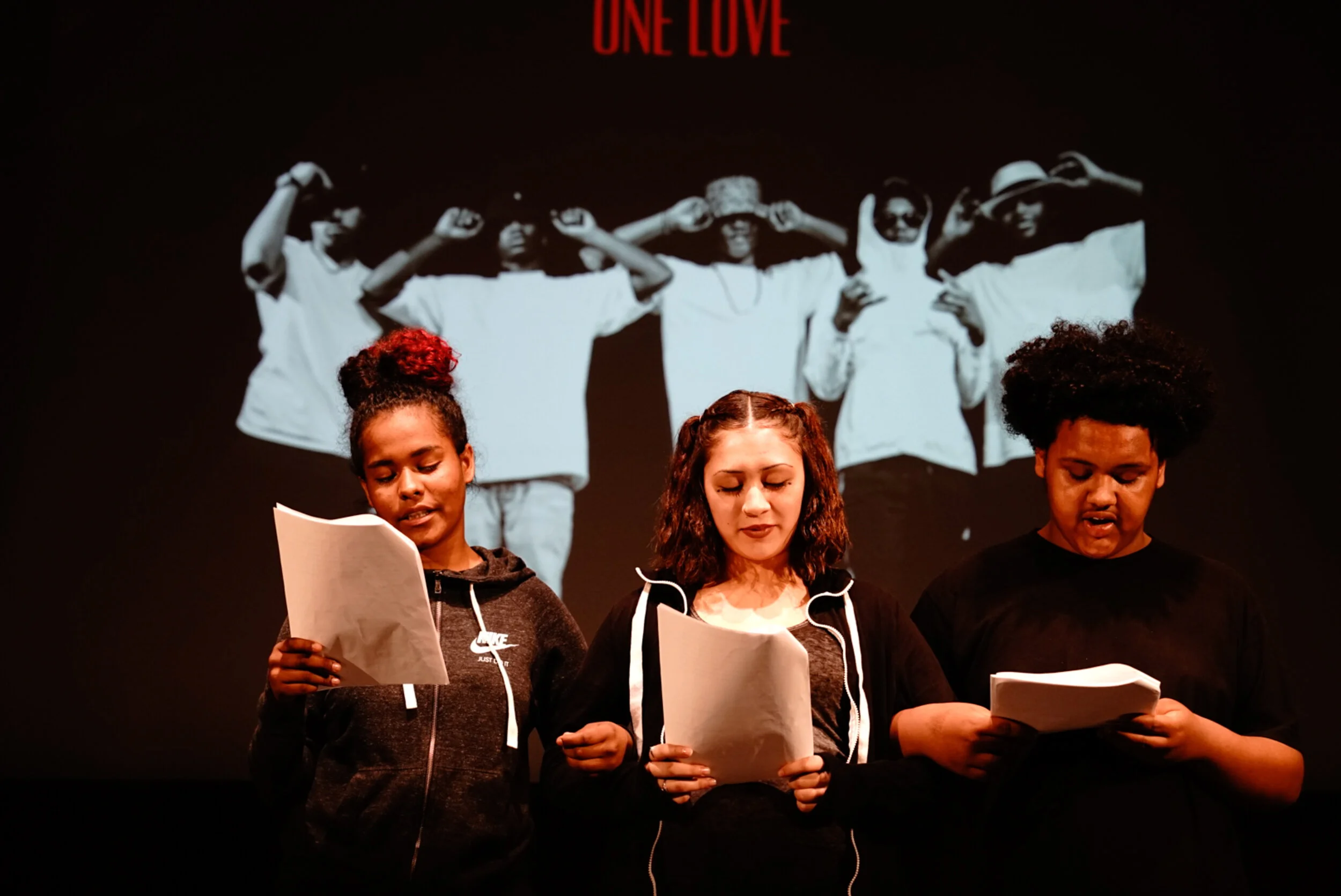 Members of Creative Justice perform a play based on their experiences with the criminal justice system.