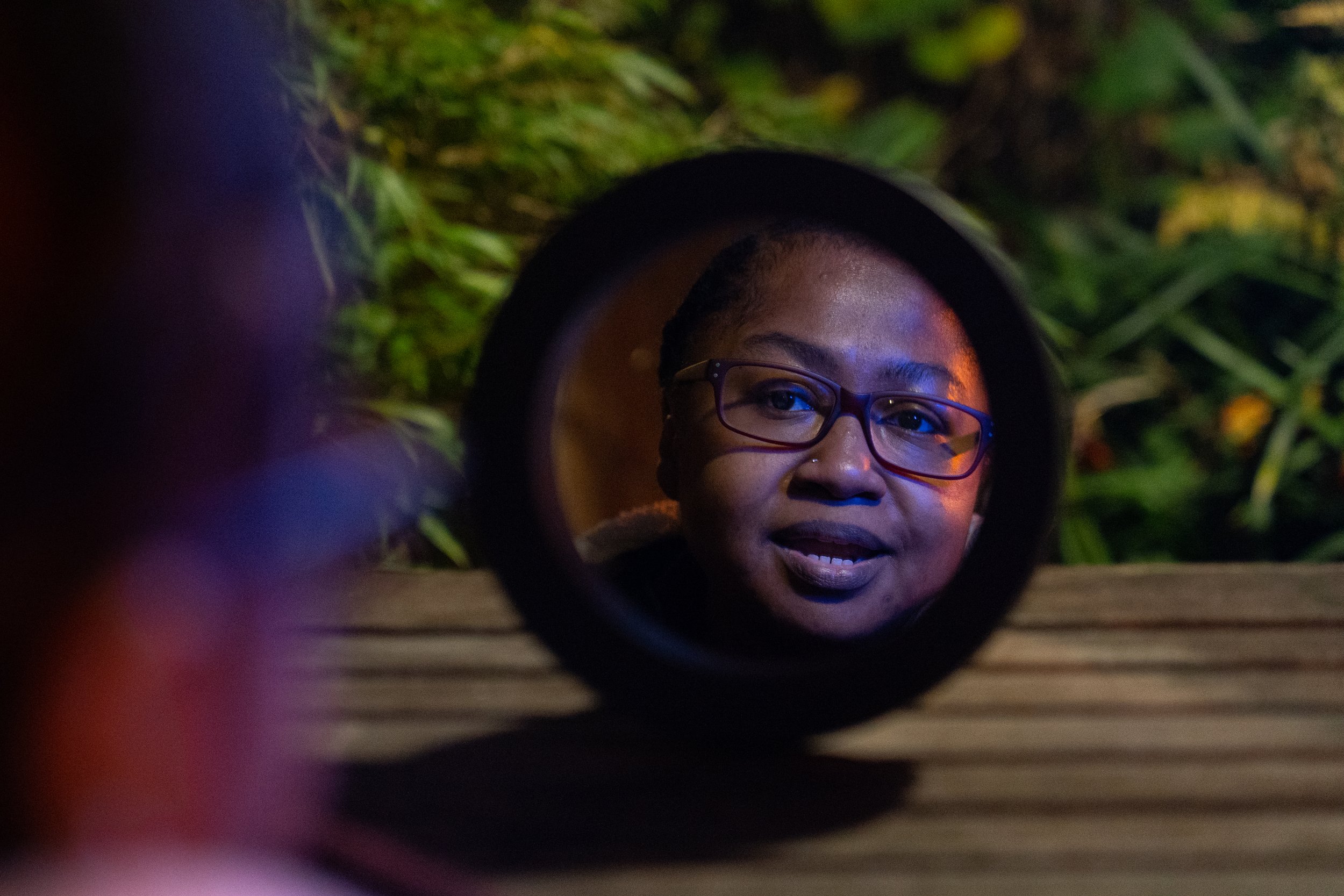  Jamilla McDaniels struggled to find a therapist of color accepting her state-funded insurance coverage. She poses for a portrait outside her home in Seattle, Wash. on Nov. 23, 2021.  For Crosscut.   