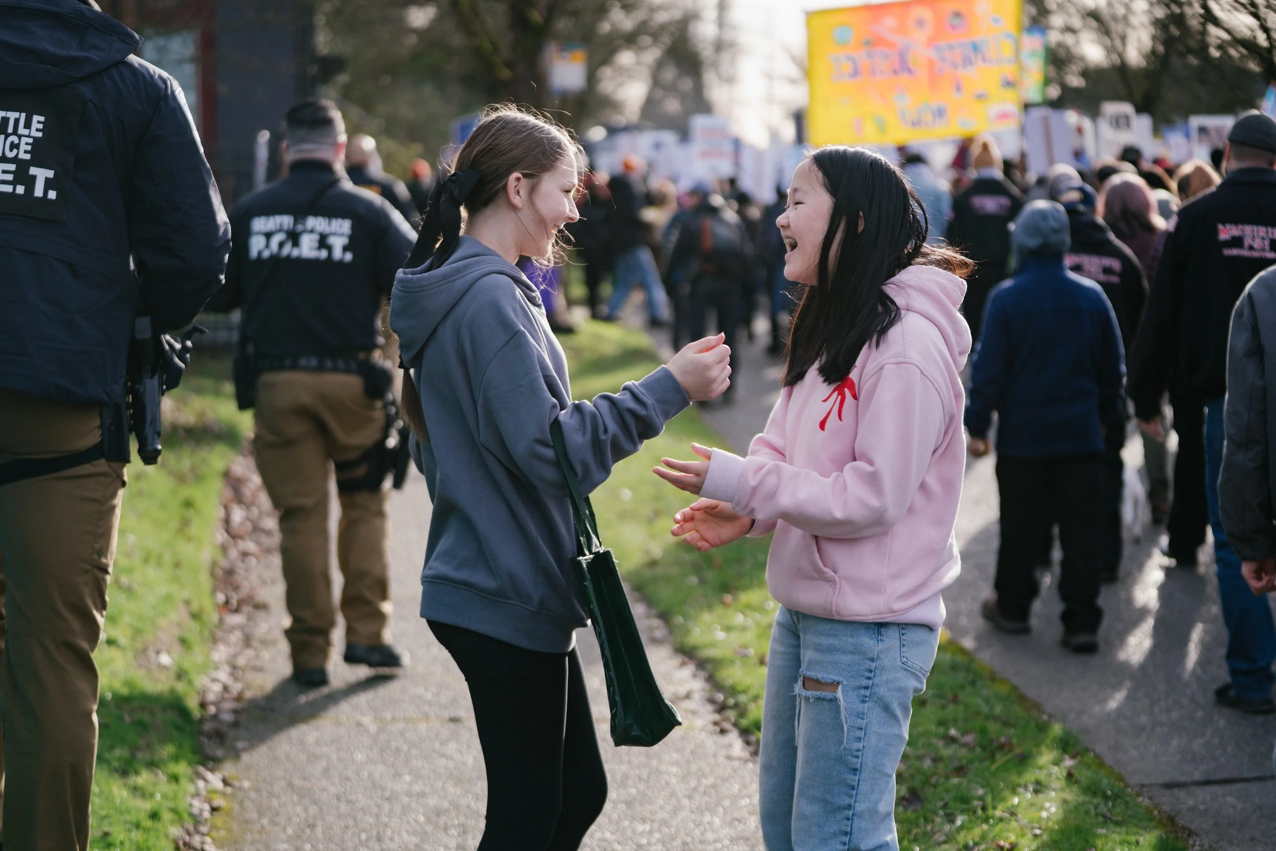  While Donald Trump is inaugurated for the second time, thousands march in the ‘We Fight Back’ / ‘MLK Day’ march in Seattle, Washington on January 20, 2025. 