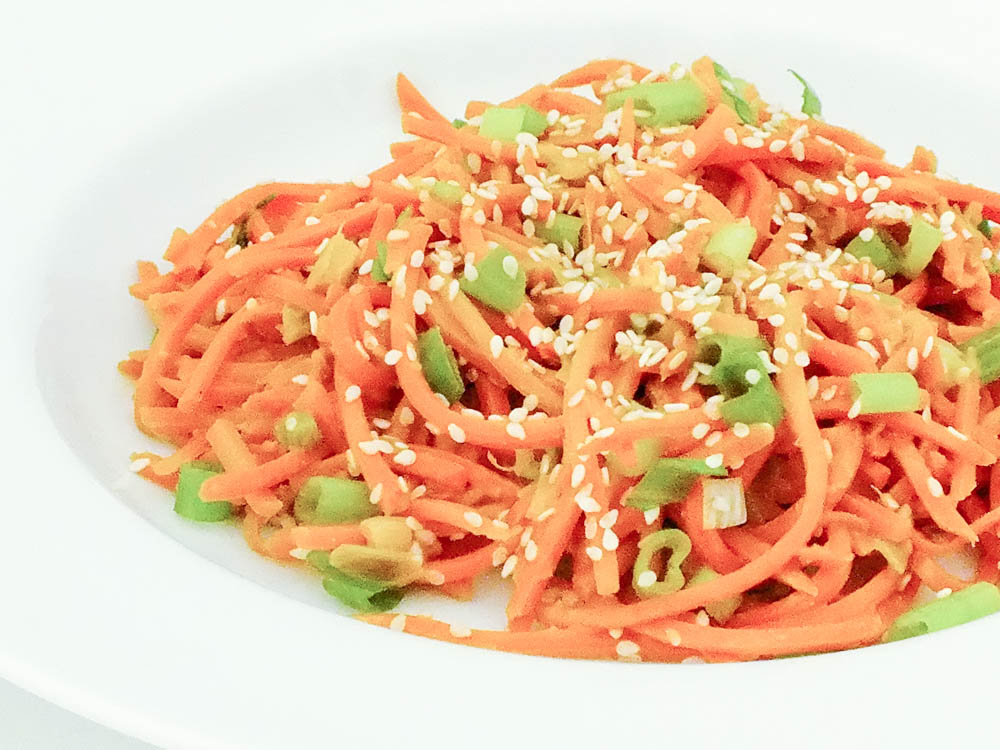 Carrot Noodles in Asian Peanut Sauce