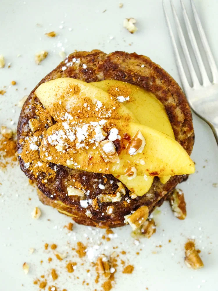 Apple Maple-Glazed {Vegan} Pancakes