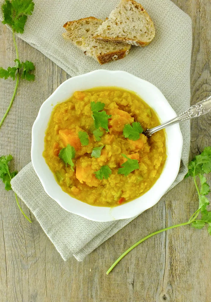 Red Lentil + Sweet Potato Stew {Vegan}