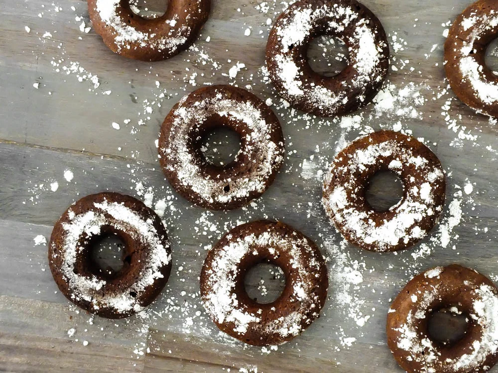 Chocolate Nutmeg Cake Doughnuts (v & gf)
