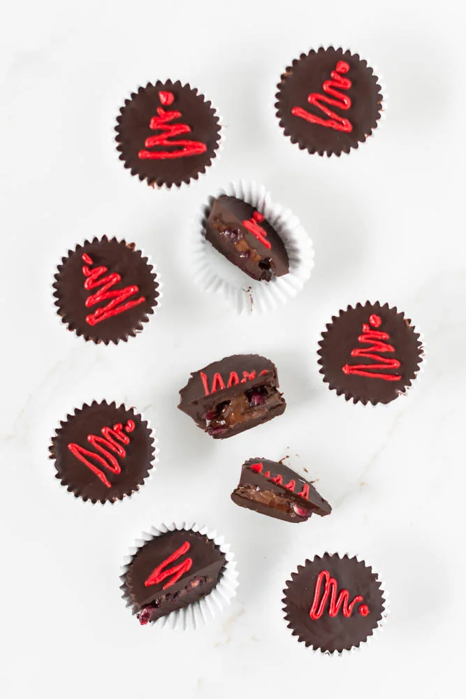 Four Ingredient, Dark Chocolate Pomegranate + Nutella Cups (GF)