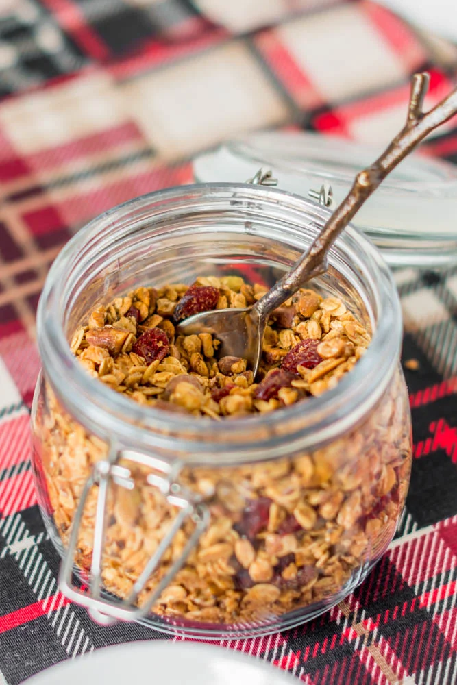 Holiday Granola with Cranberries and Chia Seeds