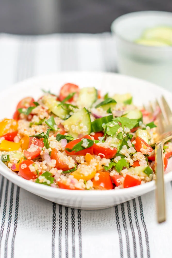 MAKE AHEAD SNACK: Quinoa Flax Tabouleh {v+gf}