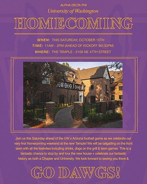 Alumni, parents, and members, please join us for Homecoming this weekend!