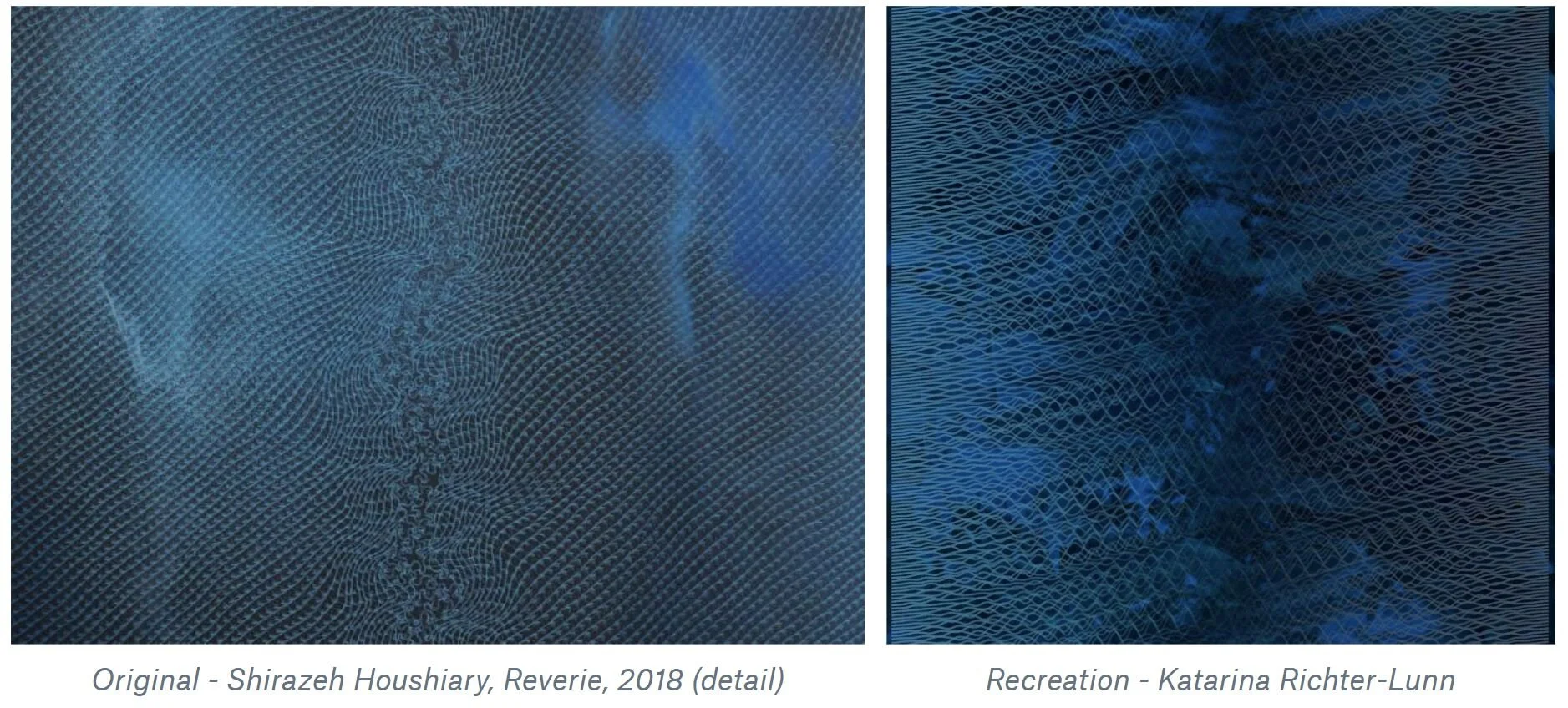   “Houshiary approaches the intangible and evanescent, articulating a metaphysical reality that lies beyond mere form and surface.”  