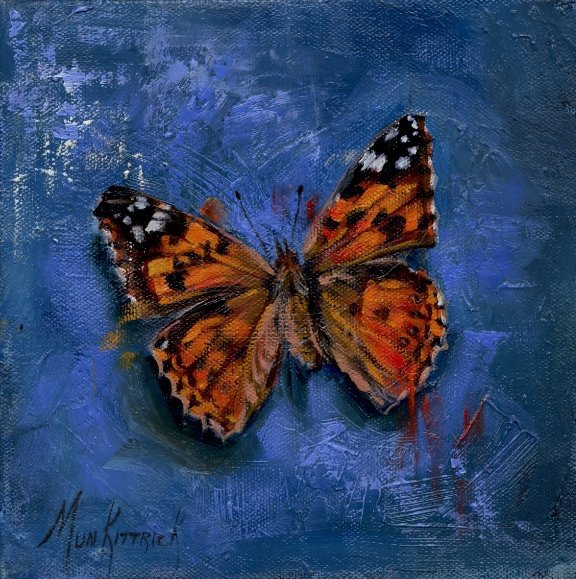   Painted Lady    8x8   Oil   $395  Available at Mystic Osprey Gallery 