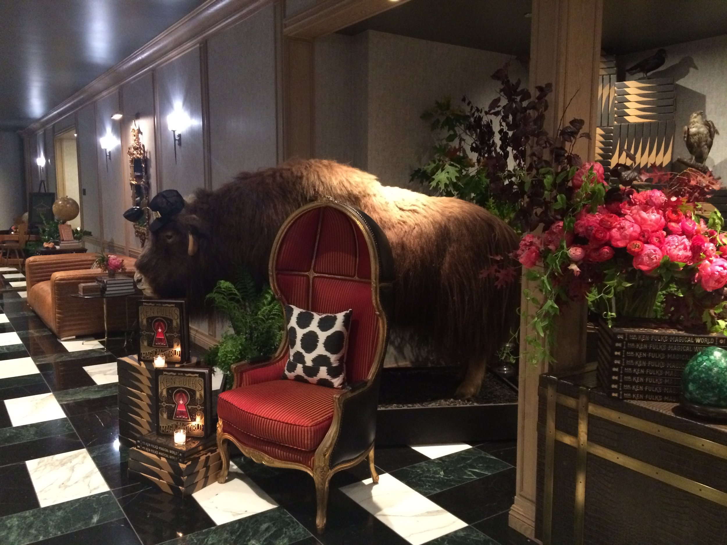 Lobby of The Harrison, in San Francisco. Awaiting to entertain guests.