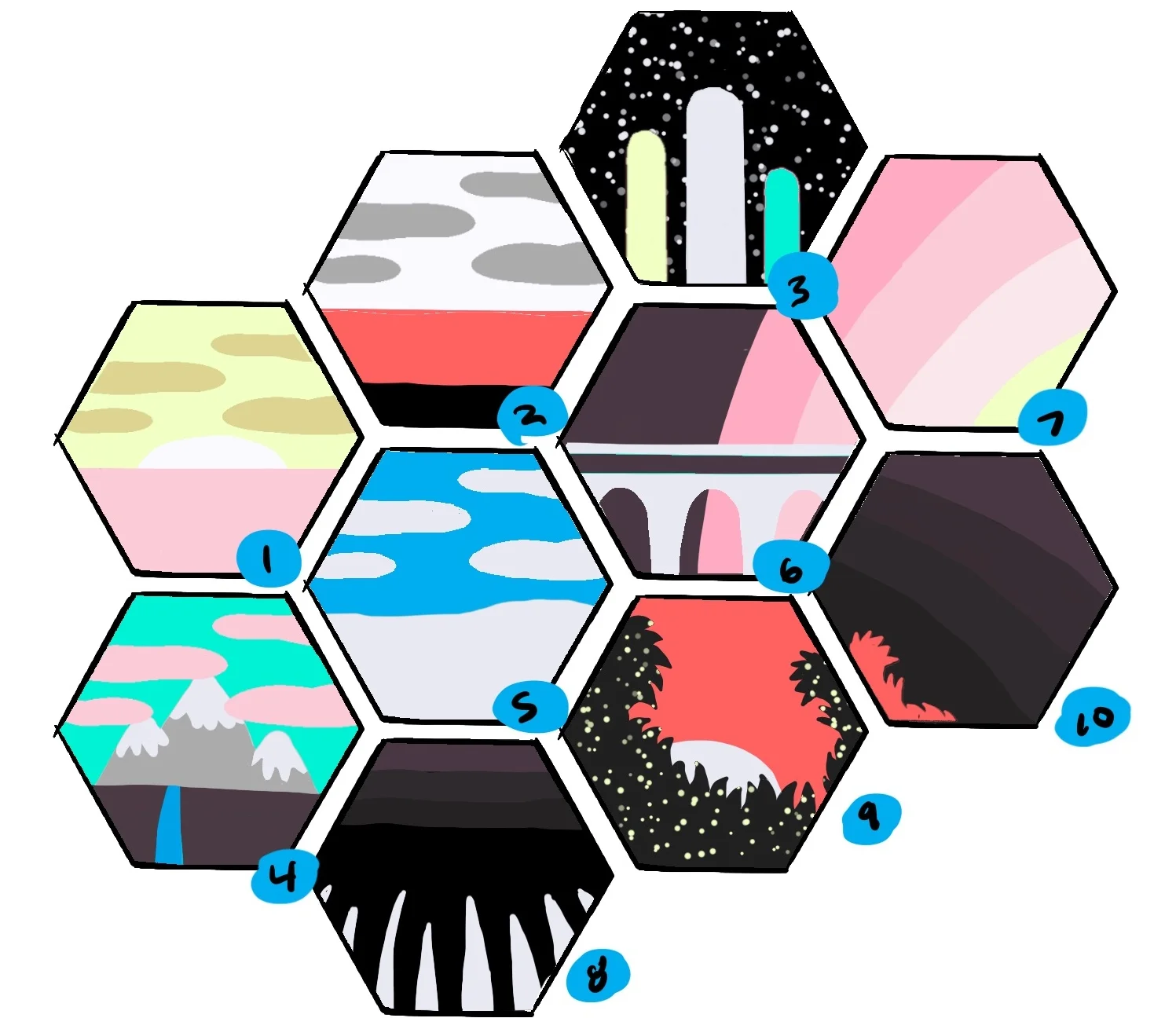 1. Vastiche, 2. Calorium, 3. Operaeblum, 4. Empyrean, 5. Nowhere (You Are Here) , 6. Thennis Spar 7. Prismatia, 8. The Waking Pits, 9. The Golden Jungle, 10. Desnine 