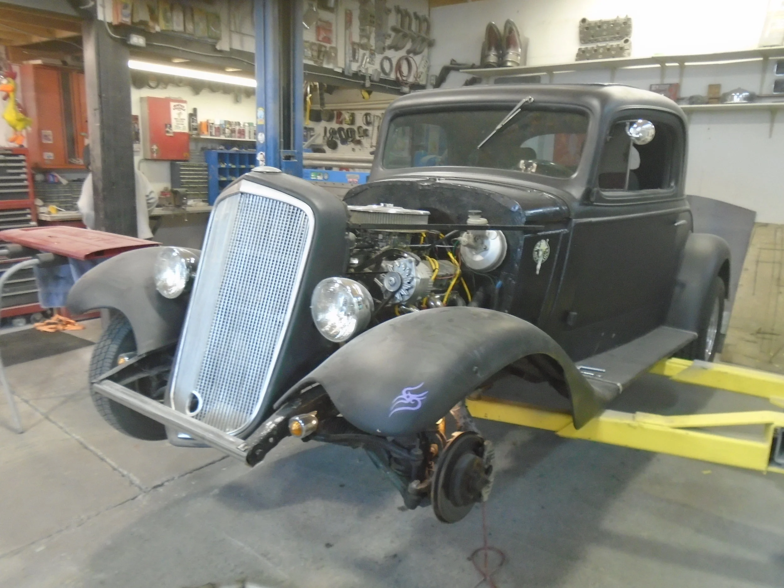  This customer is putting a new engine in this car that dyno'd out at 601 HP so we are putting a new clip and boxing the frame for him as well as fixing anything else that is needed to make it safe 