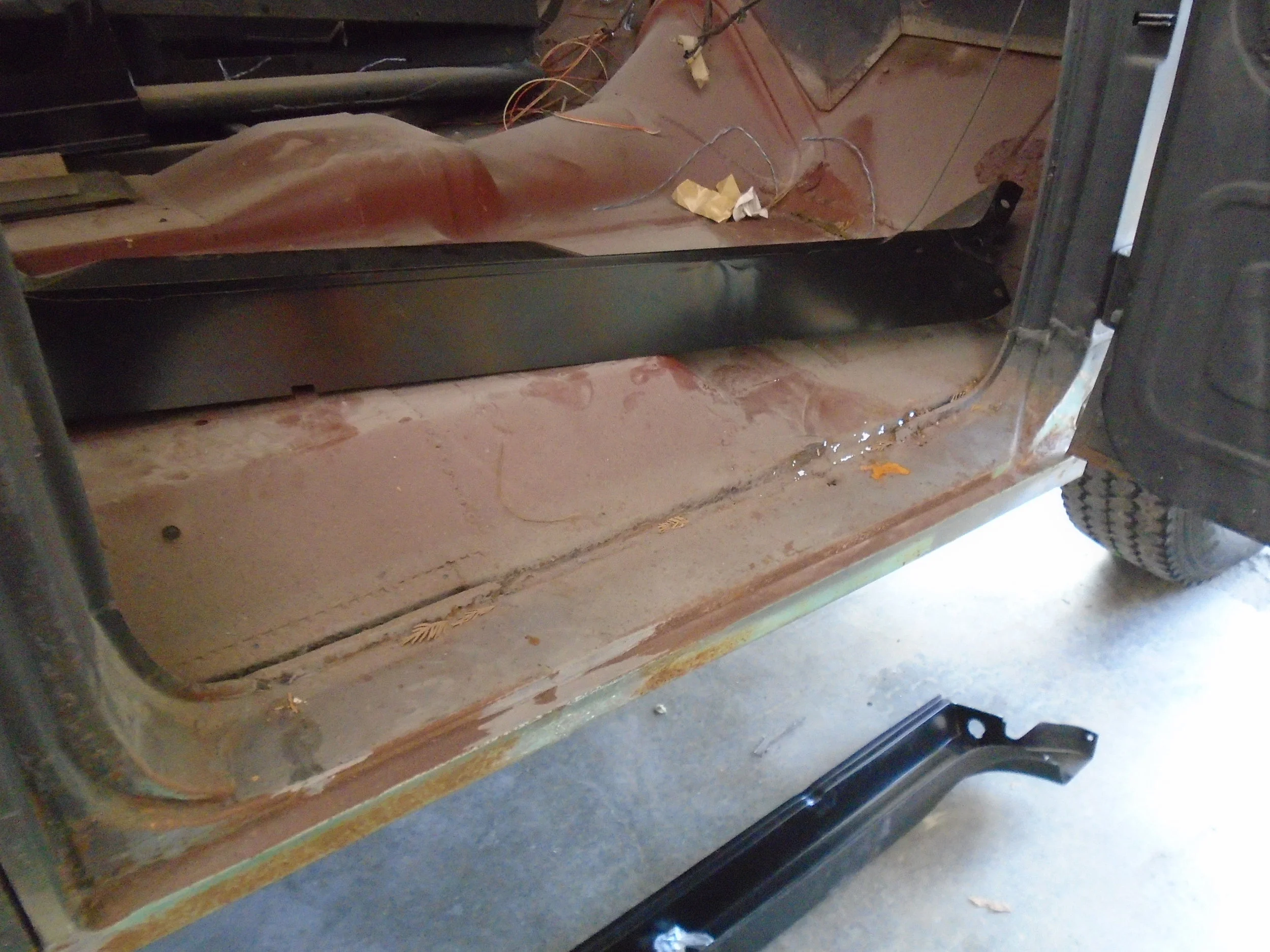 The customer brought us replacement rocker panels so we could take care of the rust for him. 