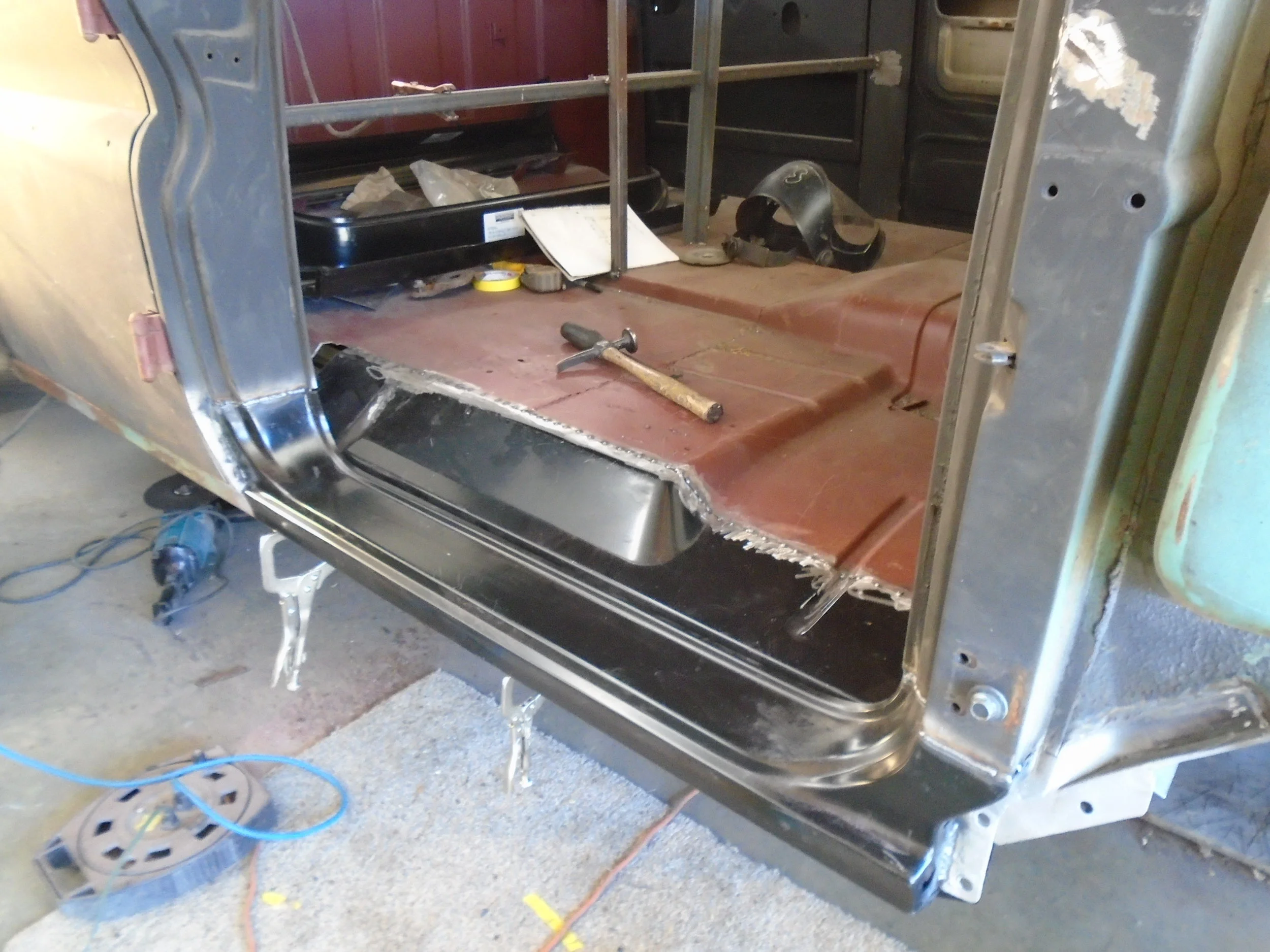  Checking fitment before we tack it in place 