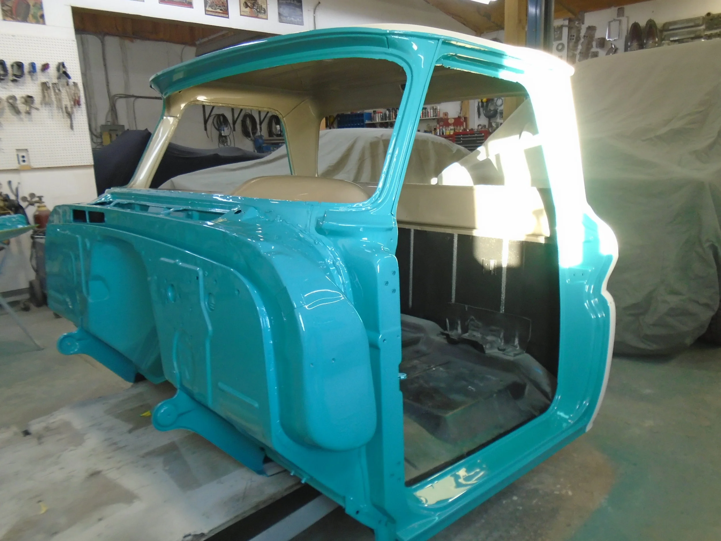  This cab has gone home with the owner to be put back on the chassis and will return for the rest of the paint &amp; body later next year 