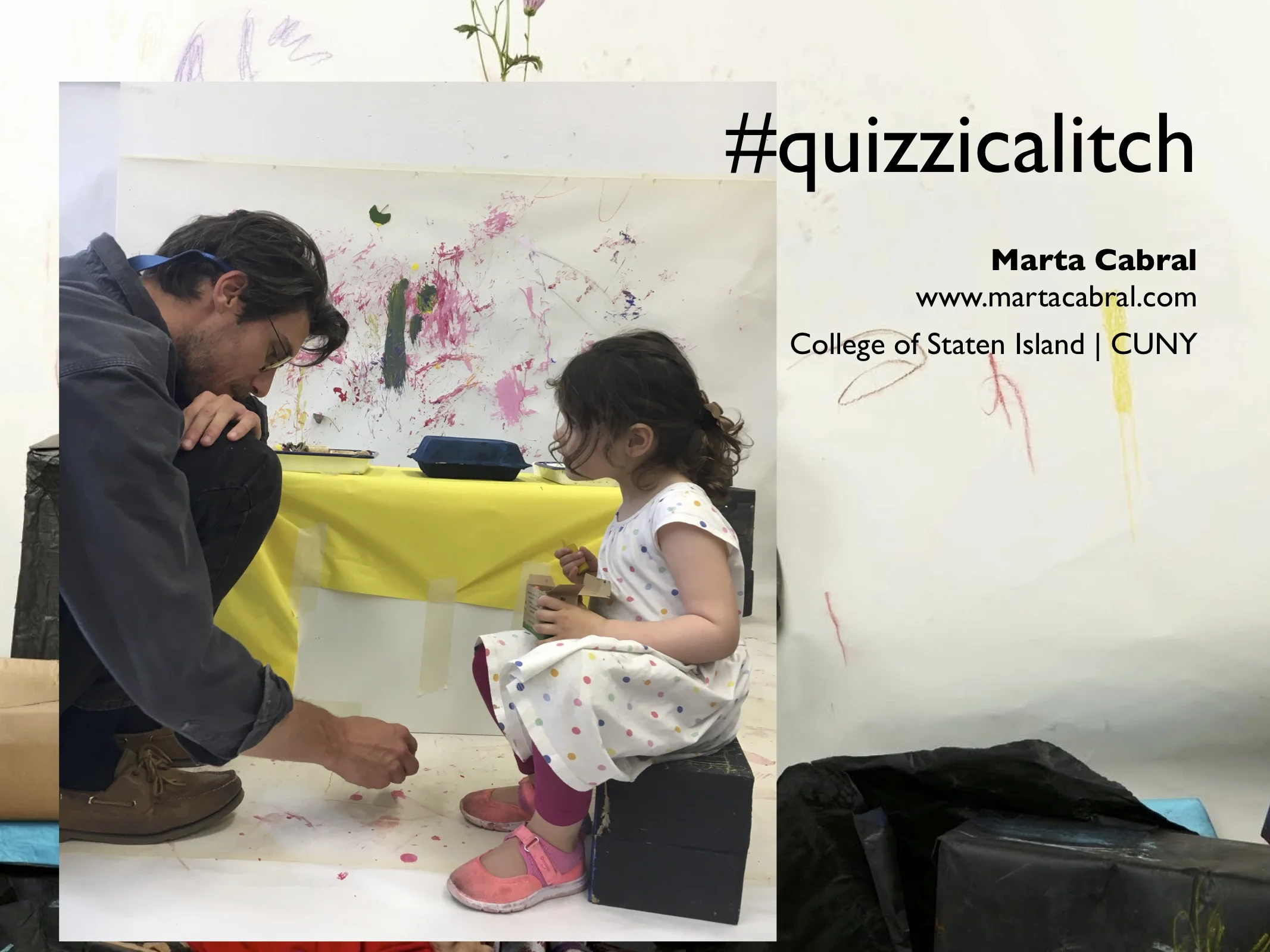 I work with infants, toddlers, preschoolers, and graduate and undergraduate students. And with a lot of stuff too. I work with materials with my students, and also on my own. And the fact that I do that - working with materials in my own time, of my own doing, brings a different perspective to my teaching. The time I spend in the studio myself, negotiating with materials, being happy, and frustrated, and annoyed, and excited, is crucial in helping me understand how important it is for my students to have that themselves - the time, space, and support to feel happy, and frustrated, and annoyed, and excited.
