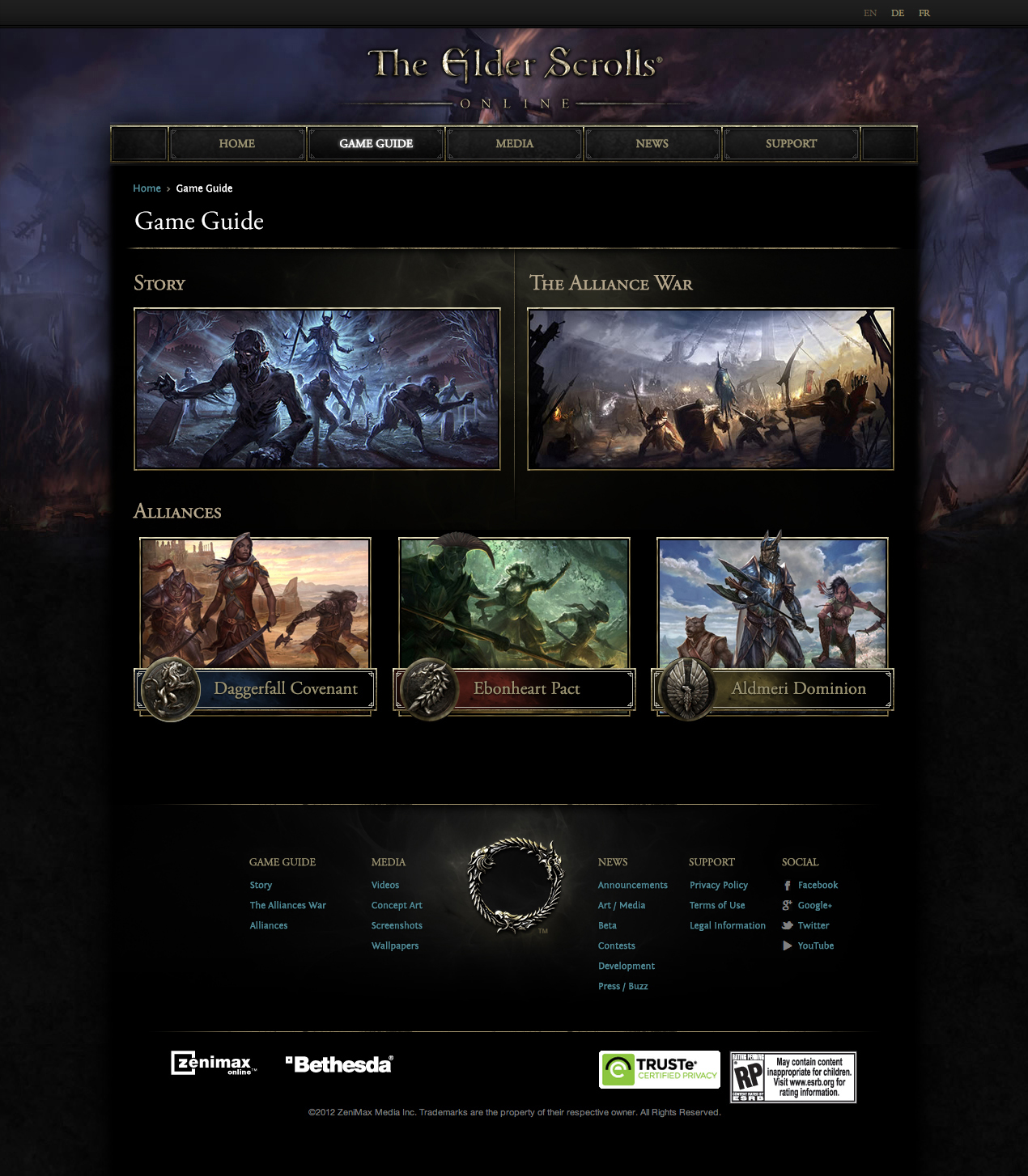 The Elder Scrolls Online Launch Website and Beta Sign Up — FRANK CADIC