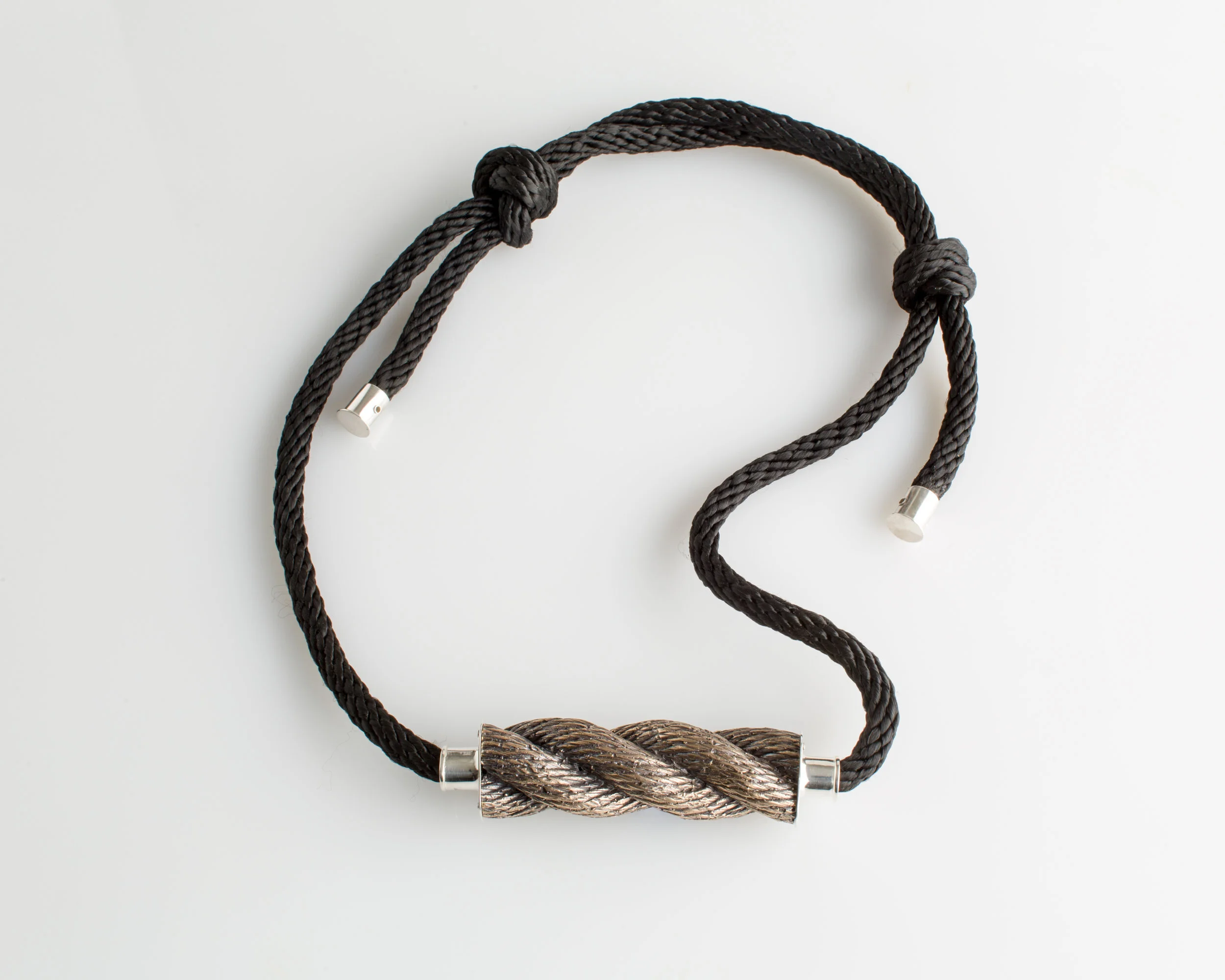  Rope I / Sterling silver, bronze, rope 