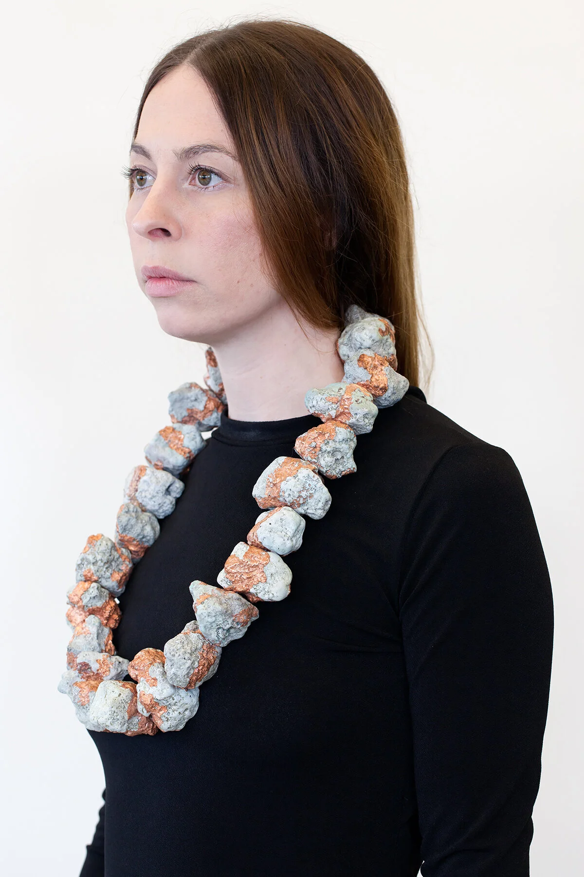  Foundation Necklace / Cement, concrete, copper, steel, aluminum  