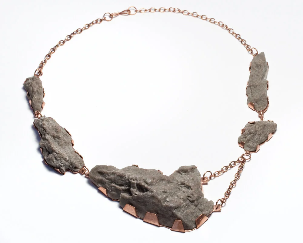  Crag Necklace / Copper, concrete, resin 