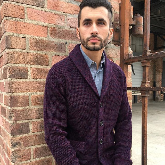 Burgundy waffle  cardigan from Fall2018 collection #cardigan #menscardigan #mixcolorcardigan #barquenewyork #barque #menswear #modernclassics #fall2018collection