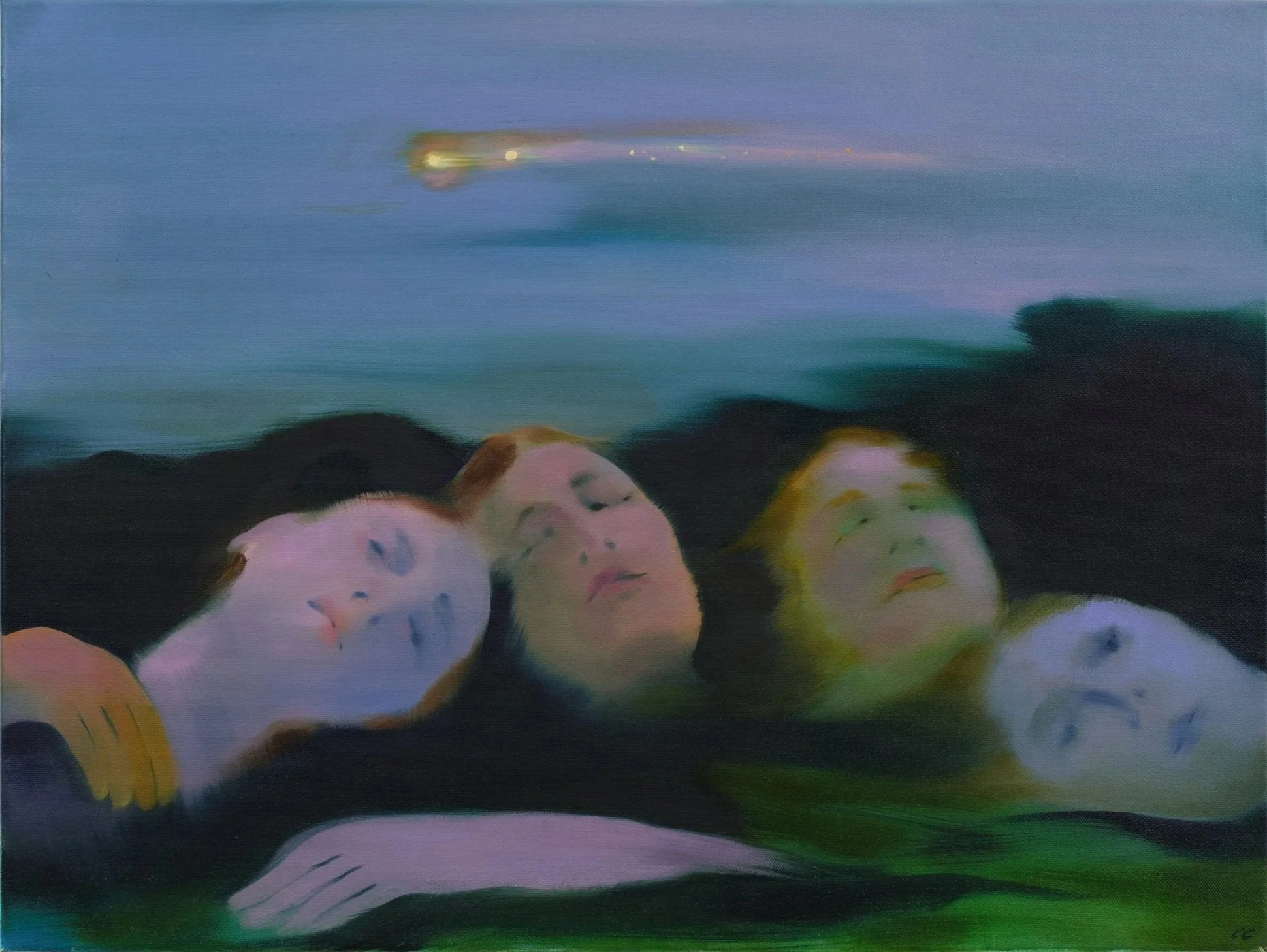 The Meteor (after Frederic Edwin Church), 18x24", oil and acrylic on canvas