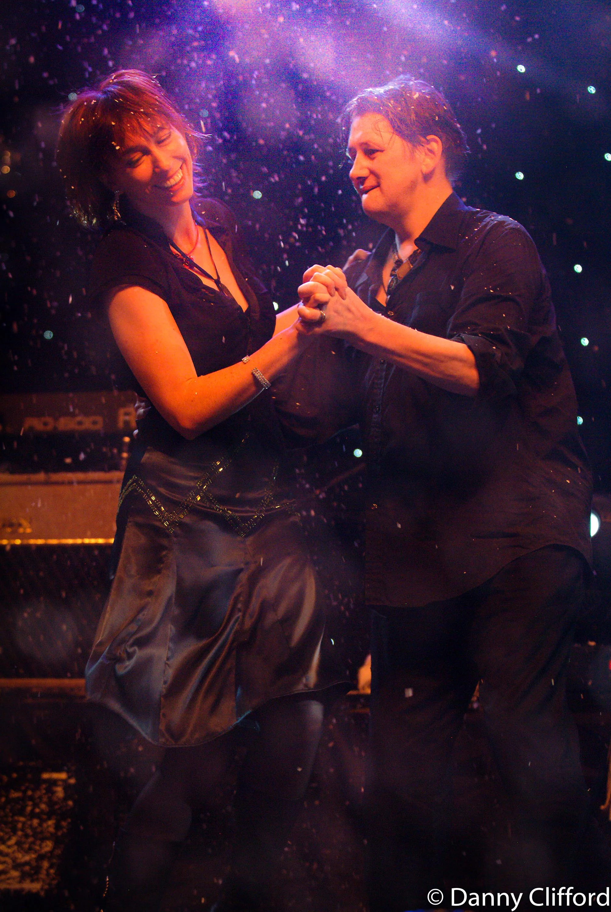 Cait & Shane dancing during a live performance or Fairytale of New York.