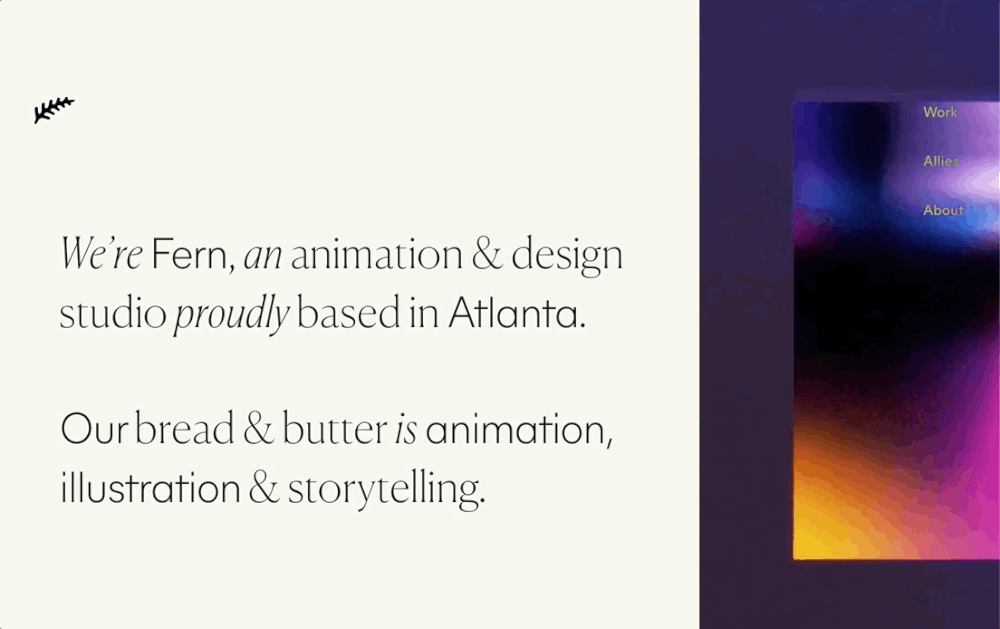 Fern — Internet Gems: Website Inspiration — ilovecreatives Fern — Internet Gems: Website Inspiration — ilovecreatives