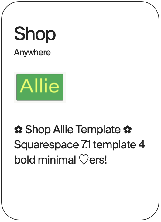 SHOP Anywhere Allie Template 12857