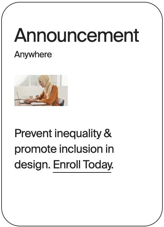 ANNOUNCEMENt Anywhere Parsons Equity, Inclusion + Social Justice in Design 14581