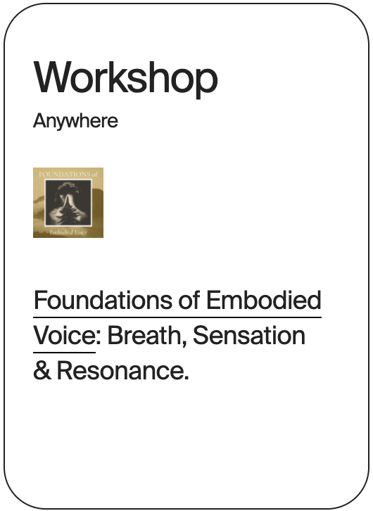 WORKSHOP Anywhere Foundations of Embodied Voice 15781