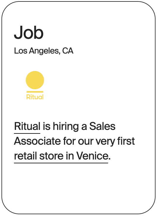 JOB Los Angeles Ritual Sales Associate 16279