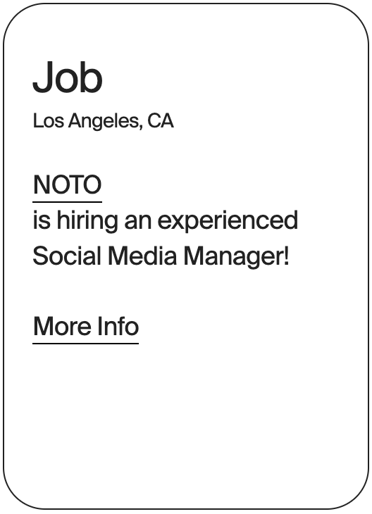 JOB Los Angeles NOTO Social Media Manager 18373