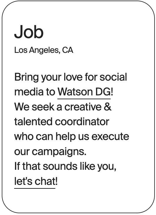 JOB Los Angeles Watson DG Coordinator 20475