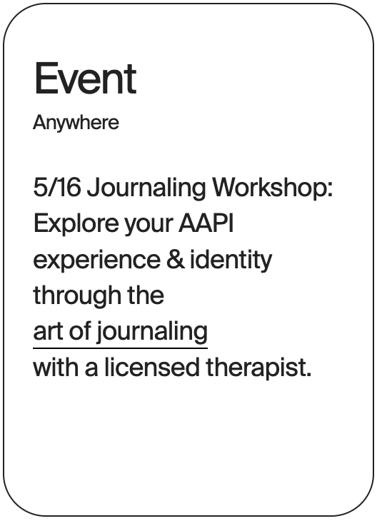 EVENT Anywhere AAPI Journaling Workshop 20718