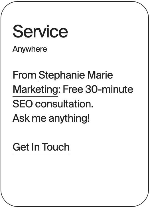 SERVICE Anywhere Stephanie Marie Marketing 21605