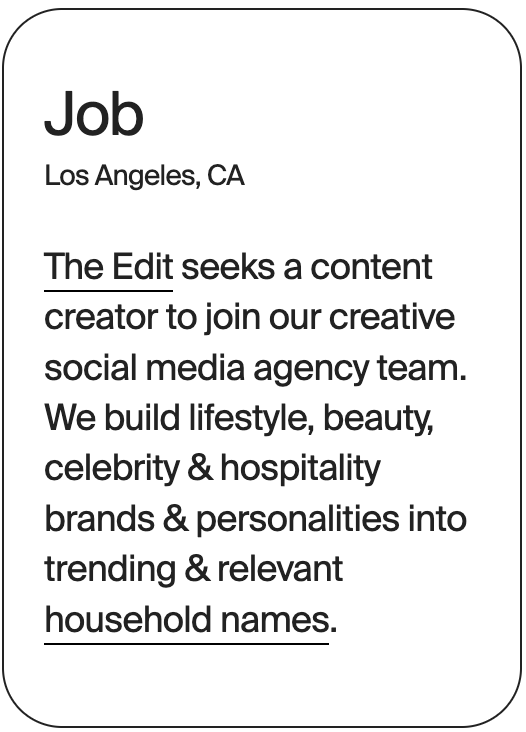 JOB Los Angeles The Edit Content Creator 22849