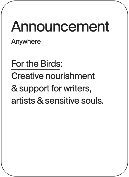 ANNOUNCEMENT Anywhere For the Birds 24221