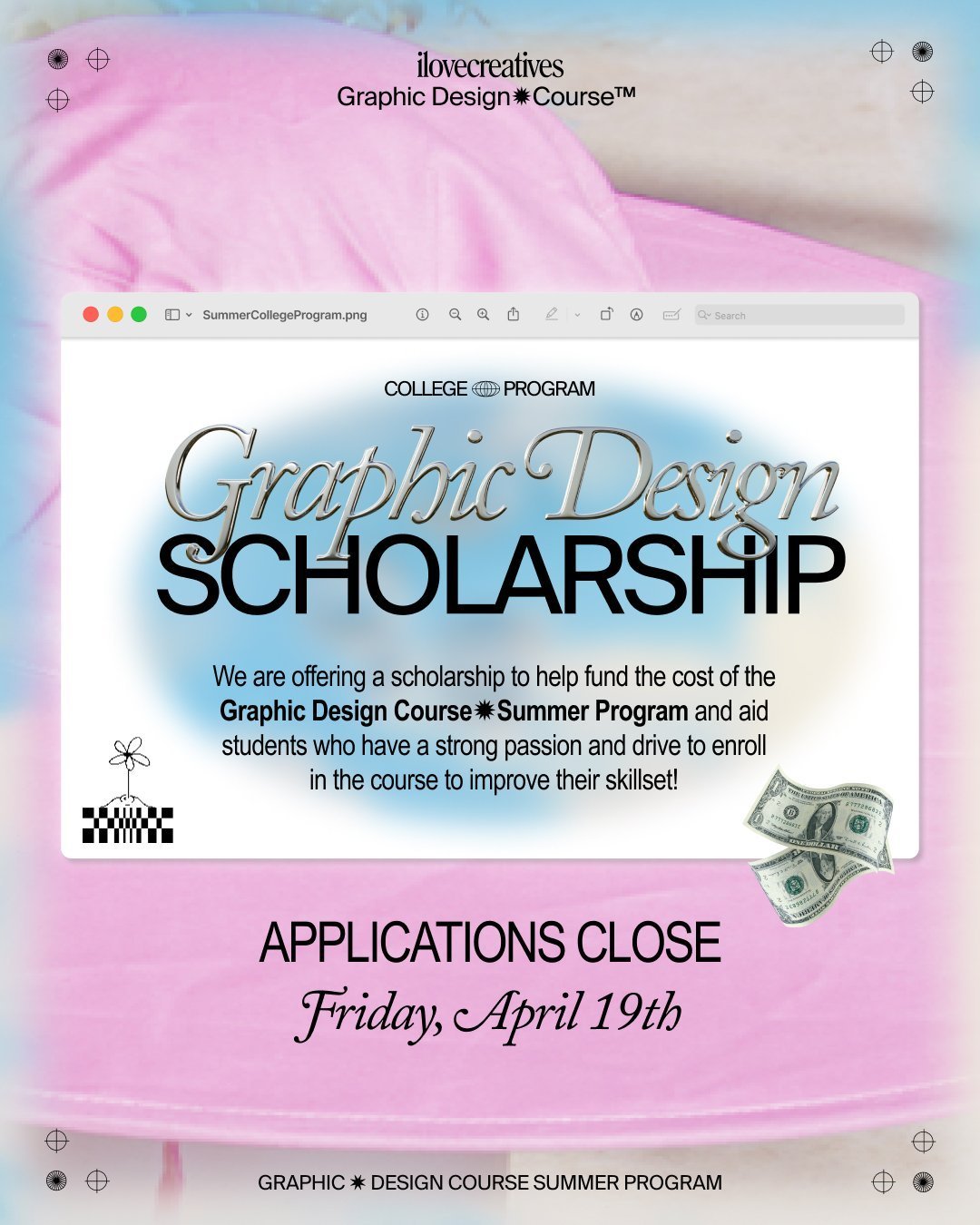 🔔 Just heard about the Graphic Design Course✹College Program Scholarship? Don&rsquo;t worry, you still have 5 more days to apply! We&rsquo;re offering need-based scholarships to help passionate students and recent grads fund the cost of the college 