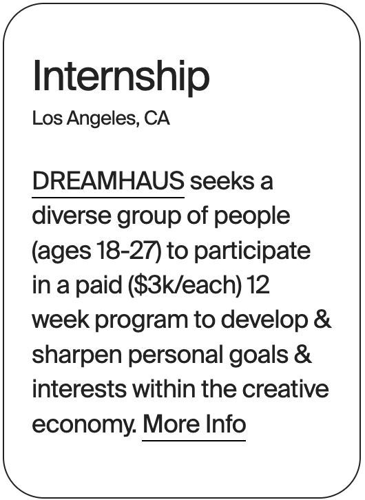 INTERNSHIP Los Angeles DREAMHAUS 24913