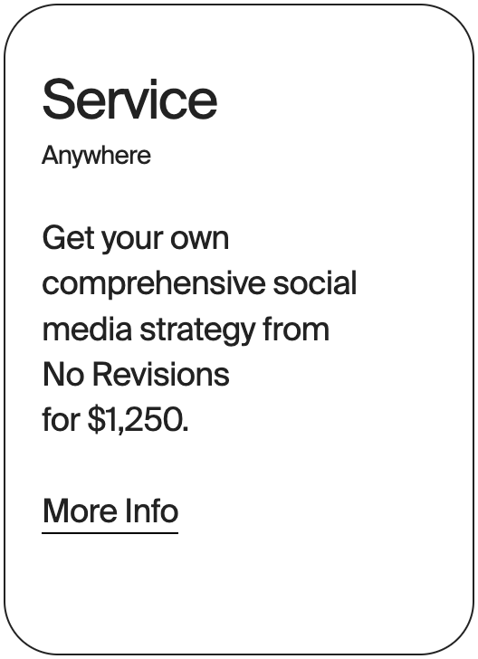 SERVICE Anywhere No Revisions Social Media Strategy 26534