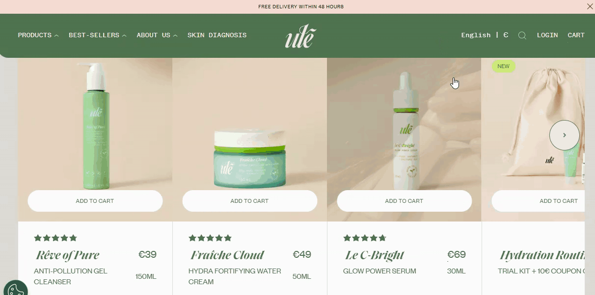 Full-Bleed Product Image + Floating Thumbnails