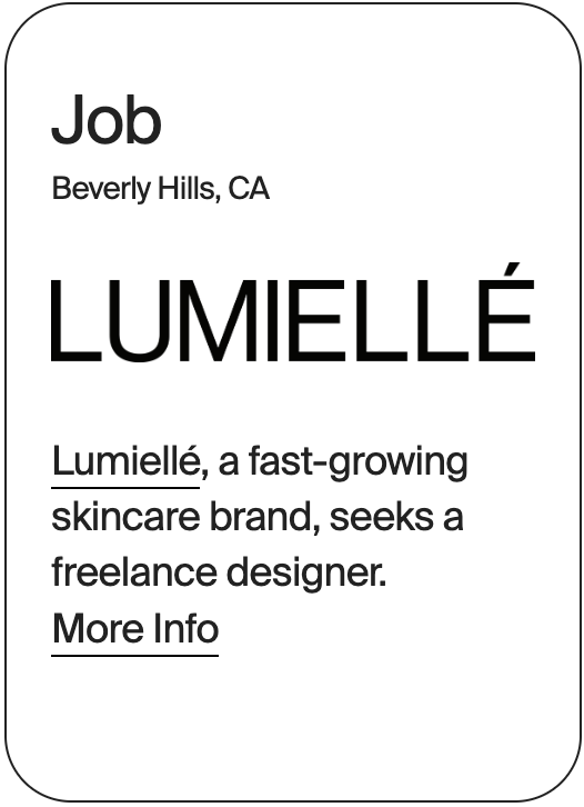 JOB Beverly Hills Lumiellé Freelance Designer 27863